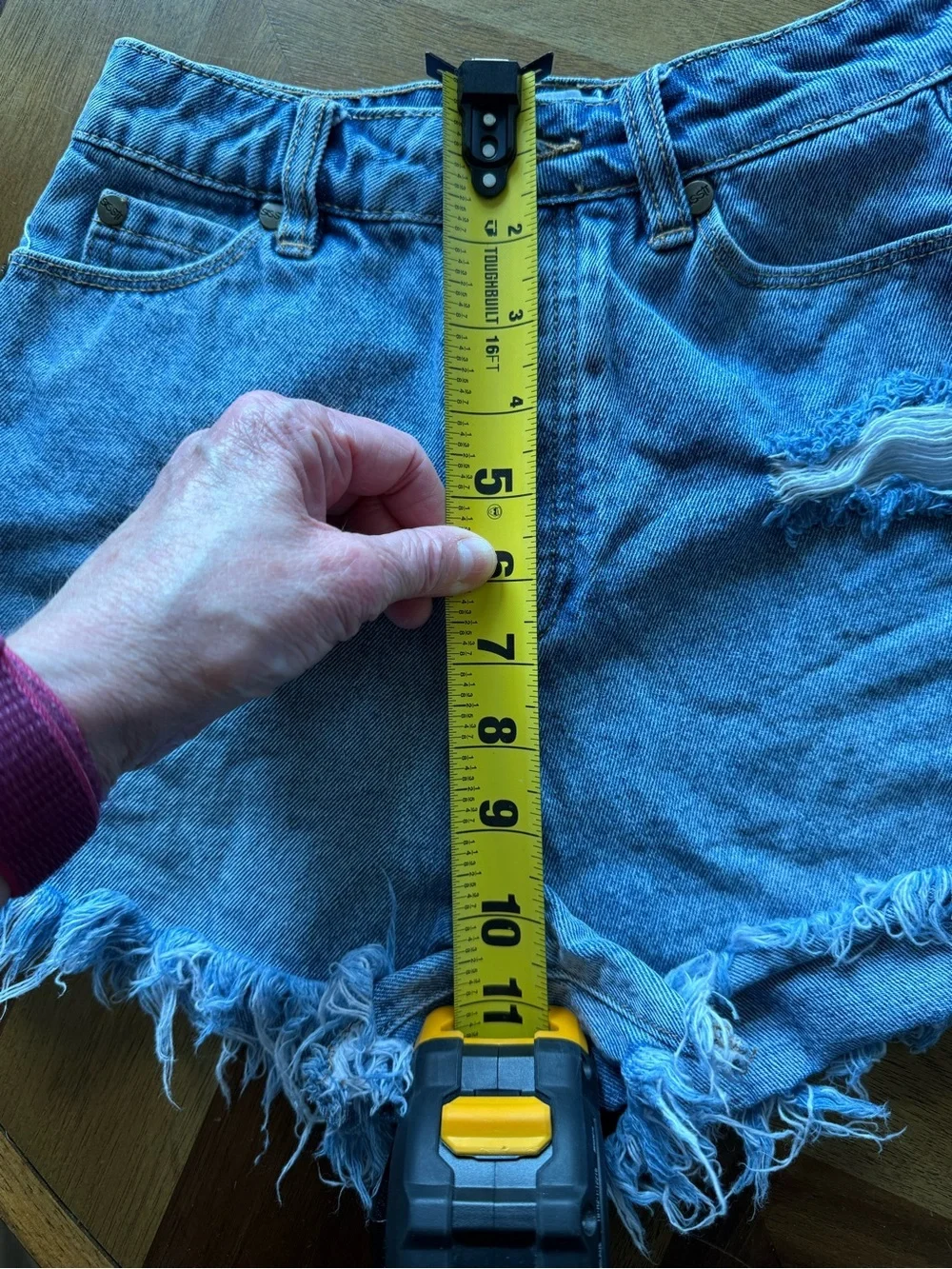sisstrevolution Salt Lovin Distressed High-Rise Denim Shorts button fly
